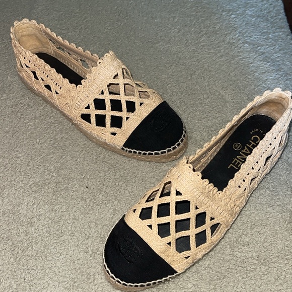 Woven Fabric Espadrilles Lace Raffia Grosgrain 41 - Picture 1 of 5